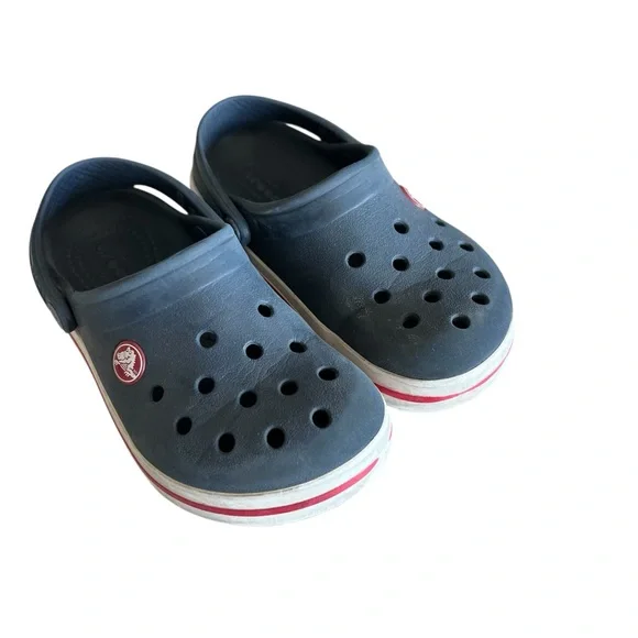 CROCS Shoes Crocs Crcband Clogs Kids Size C1 Navy Blue White